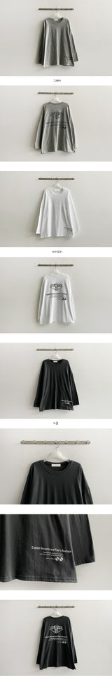 Veepa オーバーサイズ フィット ロング スリーブ Tシャツ
