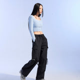 SQUARE NECK CROP CARDIGAN (SKY BLUE)