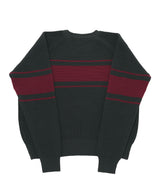 COLOR-LINE 7G KNIT CREW-NECK (Charcoal) / カラーラインニットクルーネック