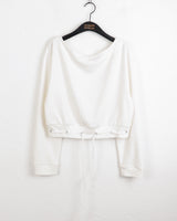 ポッツアイレットストラップオフショルダーTシャツ