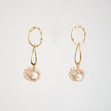 オーバルリンクニットペンダントドロップピアス/Oval link knit pendant drop earring