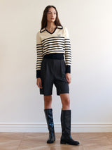 HALF SLACKS PANTS CHARCOAL