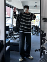 uring stripe angora round knit