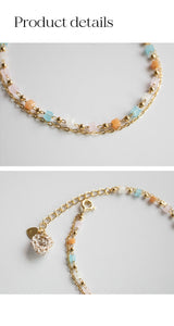 パステルキャンディーチェーン925シルバーブレスレット/[2way] Pastel candy chain 925 silver bracelet/anklet