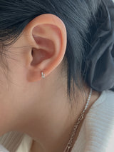 [92.5silver] スワールワンタッチピアス