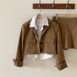 [BELLIDE MADE] Color jacket + skirt setup