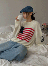 マンハッタン星条旗オーバーフィットニット