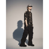 ブリーチダイングストラップシャツ / BLEACH DYEING STRAP SHIRT_BK