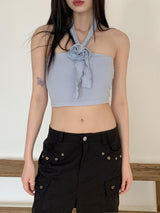 [3SET] ジェンシャフラワーブローチスカーフチューブトップ/[3 SET] Jensha Flower Broach Scarf Tube Top