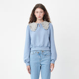 CHECK COLLAR CROP SWEATSHIRT_PASTEL BLUE (6609871077494)