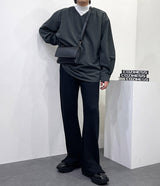 プリーツウォッシングトレーニングサイドスリットパンツ/[Unisex] Pleated washing training side slit pants (6 colors)