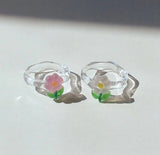 パステルフラワーアクリリックリング (2 colors)