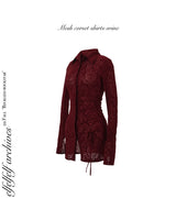 メッシュコルセットシャツ/MESH CORSET SHIRTS[wine]