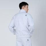 BASIC LOGO NEEDLEWORK PULLOVER SWEATSHIRT MELANGE 