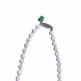 パープルロンデルビーズパールネックレス / [NiROSERENDIPITY] PURPLE RONDELLE BEADS PEARL NECKLACE #64