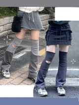 カラーマッチングスリットレッグウォーマー / color matching slit leg warmer