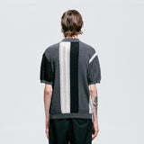 フラワーガーデン3パターンハーフニットピケ / flower garden 3 pattern half knit pique charcoal
