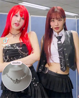 [VIVIZ Eunha, KISS OF LIFE Julie Necklace] Baroque Angel Pearl Choker Necklace - Silver Color