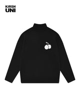 キルシーミドルチェリーハイネックニット／UNI MIDDLE WHITE CHERRY ROUND KNIT SHIRT KA [BLACK] (6597397119094)