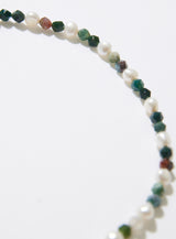 MP016 FRESHWATER PEARL WITH NATURAL STONE NECKLACE
