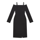 Off-the-shoulder slim long dress