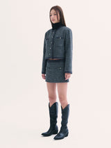 Leona tweed jacket CHARCOLE