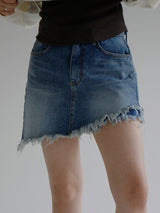 アンバランスデニムスカートプリーツ / no.802 Unbalance Denim Skirt Pants