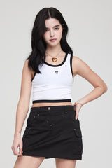 mii リブ クロップタンクトップ / mii RIBBED CROP TANK TOP WHITE