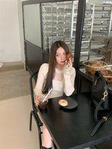 High-end bow knit top