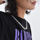 スネークテニスキュービックネックレス/blacklabel snake tennis cubic necklace