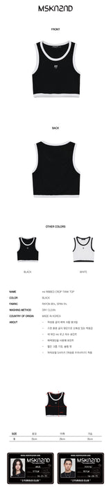 mii リブ クロップタンクトップ / mii RIBBED CROP TANK TOP BLACK