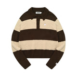 UNI MONO CHERRY COLLAR KNIT [BROWN]