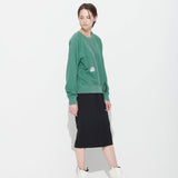 [UNISEX] FLORRA DEMAGE SWEATSHIRT, FOREST GREEN (6632601387126)
