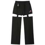 1 1 デニムカットアウトパンツ / 1 1 denim cut out pants - BLACK