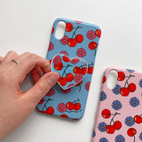 Cherry&Daisy Blue / hard glossy case iPhone Galaxy (6587674787958)