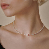 [925 Silver]Petit Cube Pearl Necklace