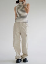 ポーラーストライプスリーブレストップ/Polar Stripe Sleeveless (2color)