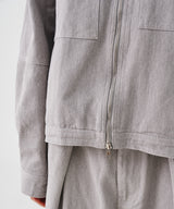 NO COLLAR CROPED JACKET (GRAY) / SET-UP