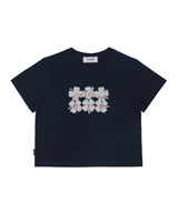 キャッチング アイ クロップ T シャツ、ネイビー