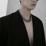 スチール ライン カーブ チェーン ネックレス / [BLESSEDBULLET]STEEL LINE CRUVE CHAIN NECKLACE_ANTIQUE SILVER/ANTIQUE GOLD
