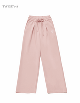 ハートパッチピンタックディテールワイドバンドパンツ 3 Color