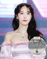  Modern Heart Rhinestone Layered Necklace - Gold Color (VIVIZ Sinb, Oh My Girl YooA, STAYC Seeun Necklace)
