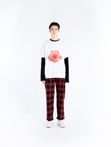 フラワープリントワイド半袖Tシャツ / flower print wide short sleeve t-shirt (4470383673462)