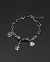 ハートクロスチェーンブレスレット / heart cross chain bracelet (925silver)