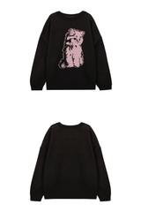 ノーカラースターキャットニット - GRAY