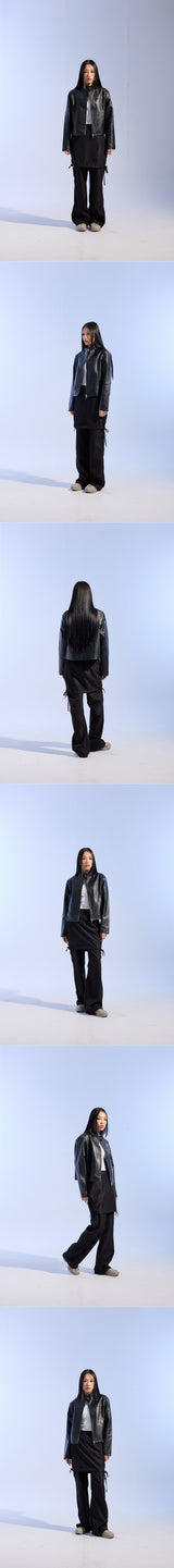WRAP SKIRT BOOT CUT (BLACK)