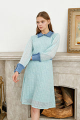 100% wool double cloth pointelle dress_angel blue (6655900582006)