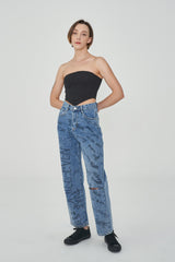 レタリングプリンテッドデニムパンツ / ACTRESS YANG HYE-JI WORN LETTERING PRINTED DENIM PANTS[6050]