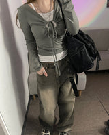 ビンテージダーティーウォッシュドデニムワイドパンツ / Vintage dirty washed denim wide pants
