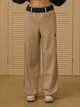 PIPING STRAIGHT SWEATPANTS (GREY) (6675307659382)